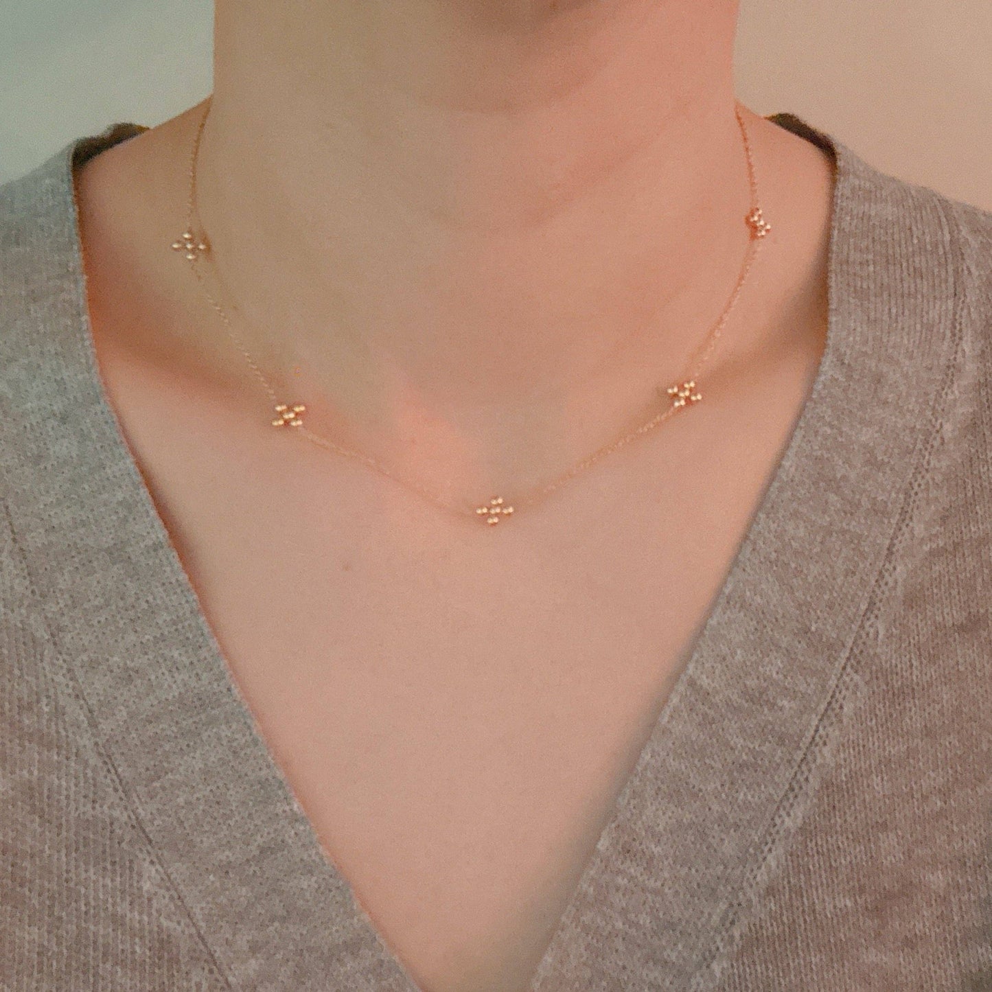 Dot Dot Golden Cross Necklace