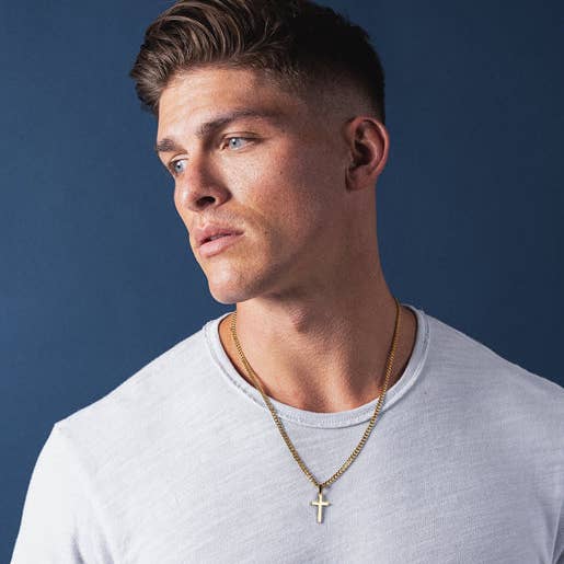 Men’s Gold Cross Necklace | 20"