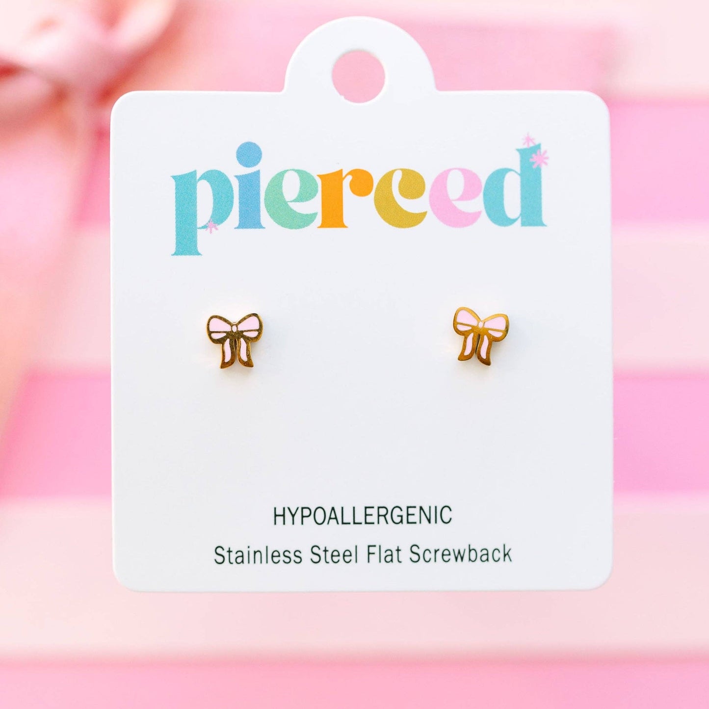 Pink Bow Earrings