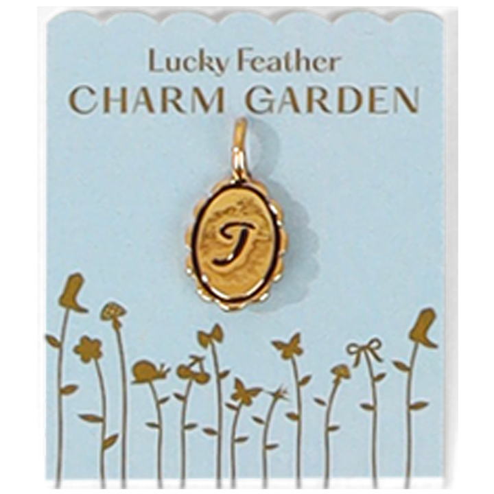 Charm Garden Scalloped Initial Charm | Gold T