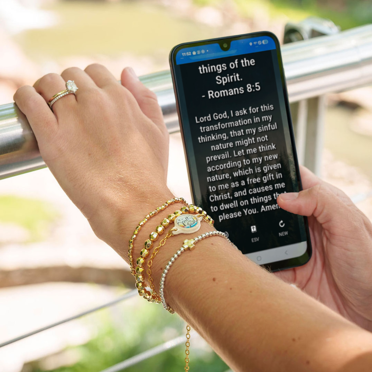 Tap To Pray® Bracelet | Honeysuckle + Cross