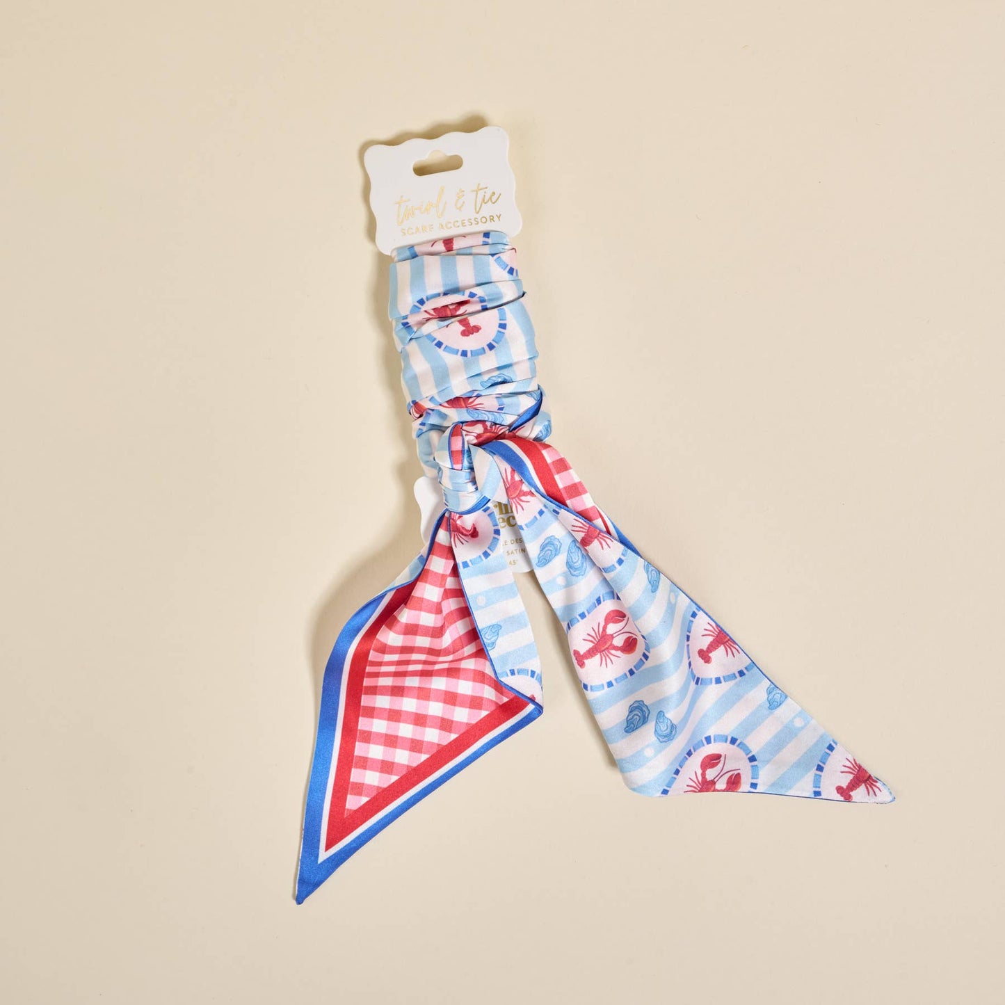 Twirl & Tie Scarf | lobster/gingham