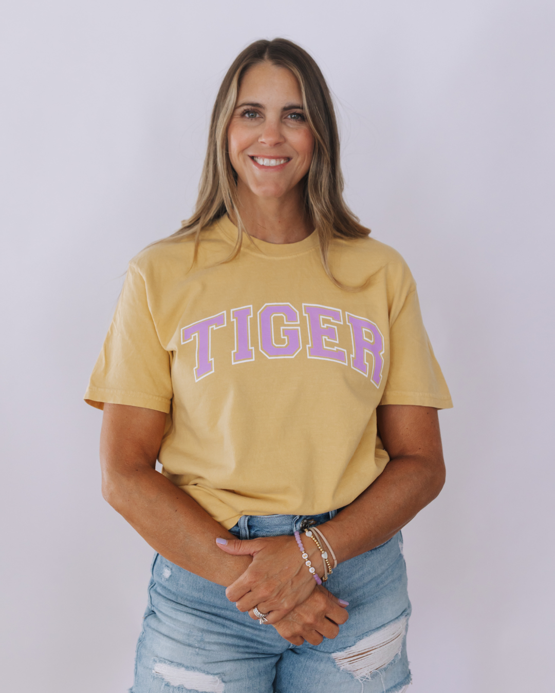 Tiger Block T-Shirt | Warm Yellow
