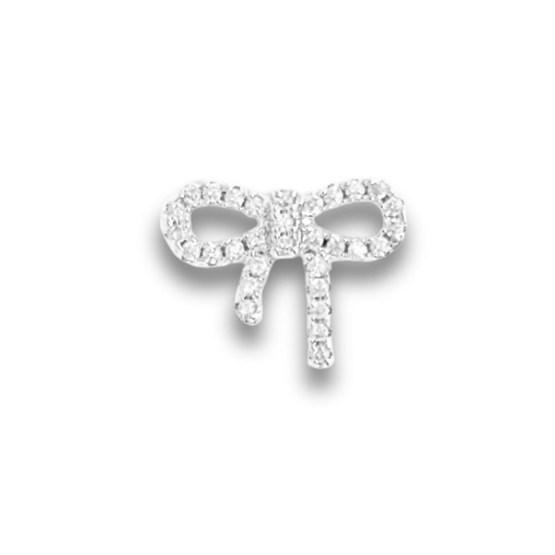 Watch Charm Bracelet | CZ- Bow SILVER