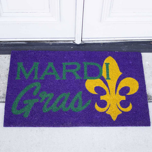Mardi Gras Clovis Coir Doormat