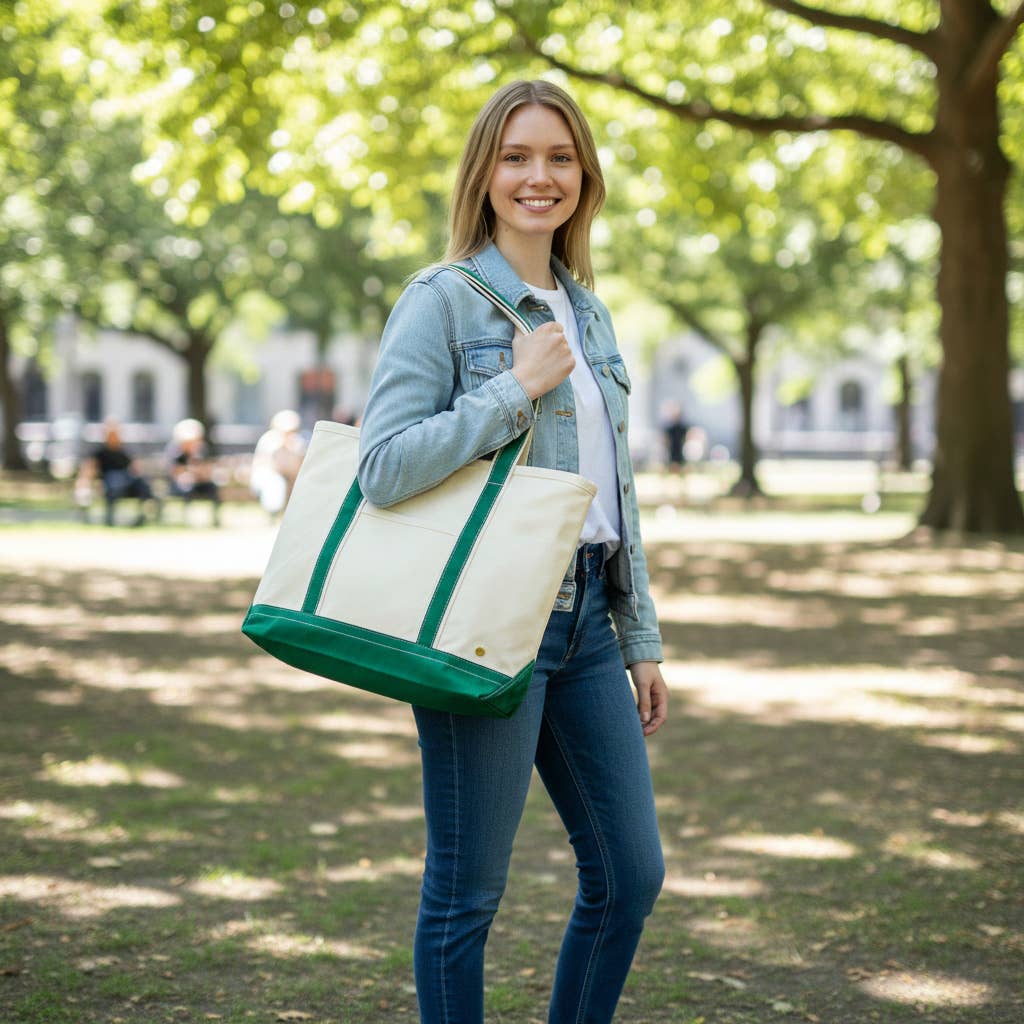 The Signature Canvas Tote Bag | Dark Green