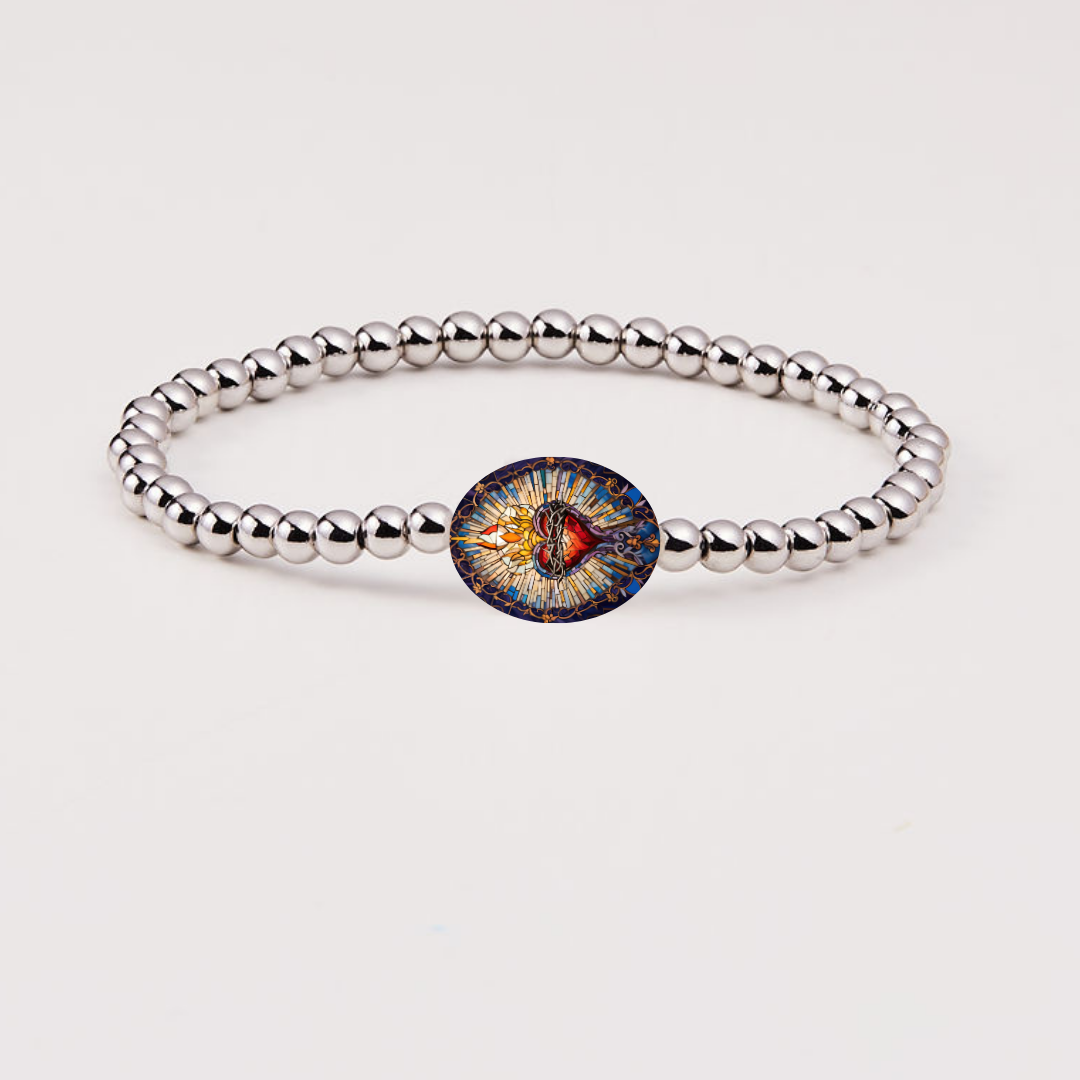 Holy Water Sacred Heart Bracelet | Waterproof Gold