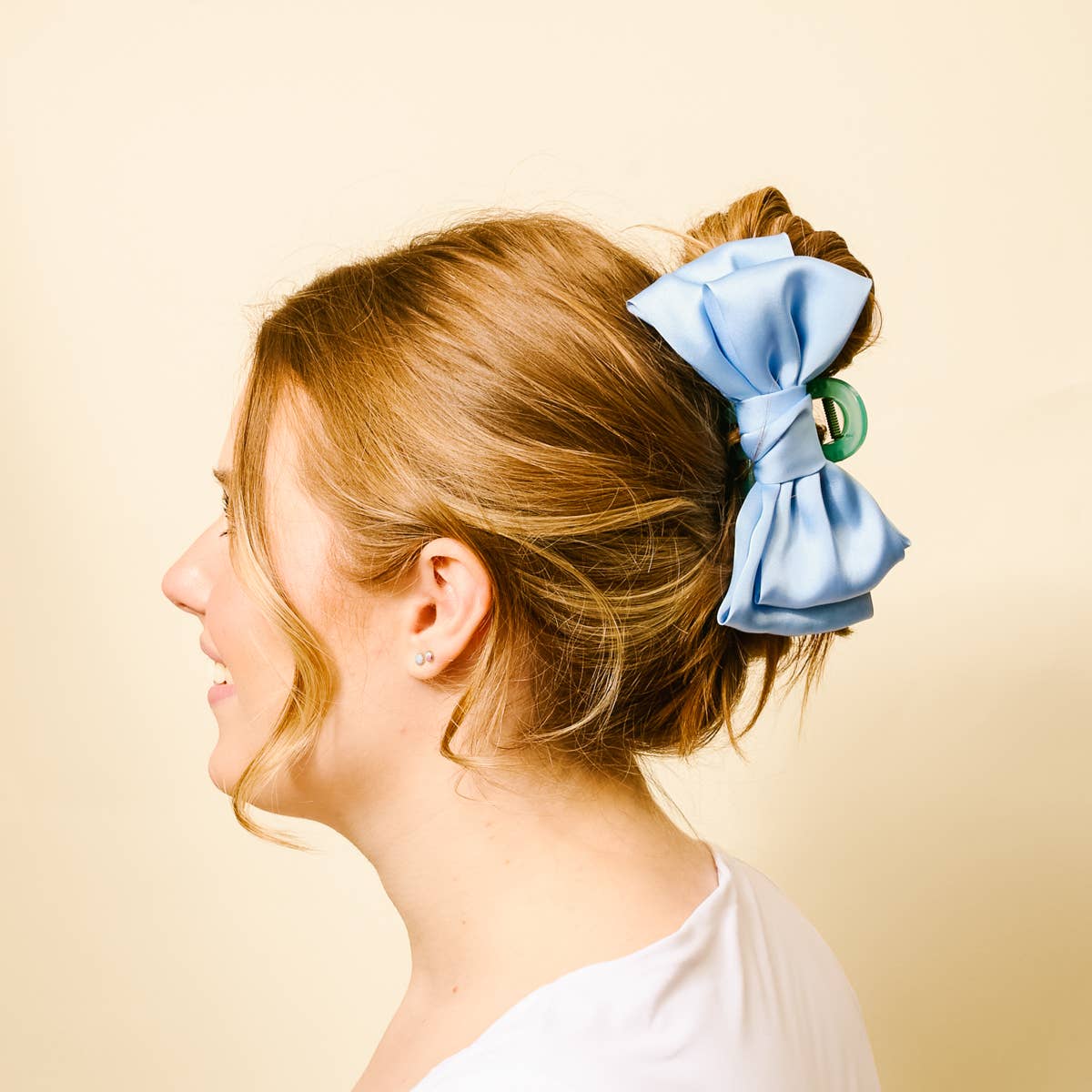 Satin Bow Claw Clip | Blue