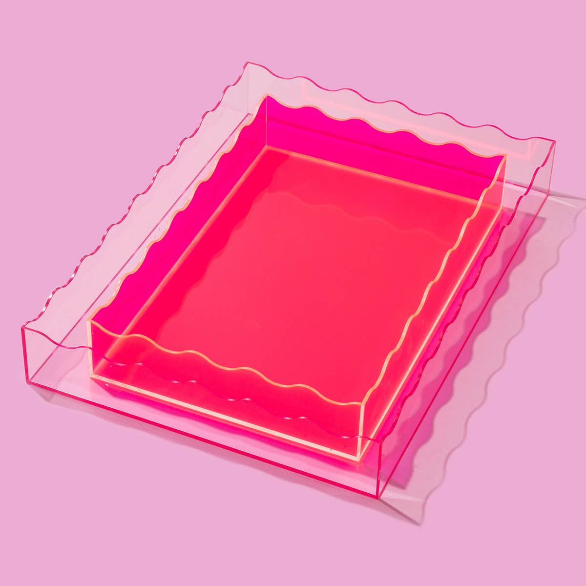 Wavy Rectangular Tray | Light Pink