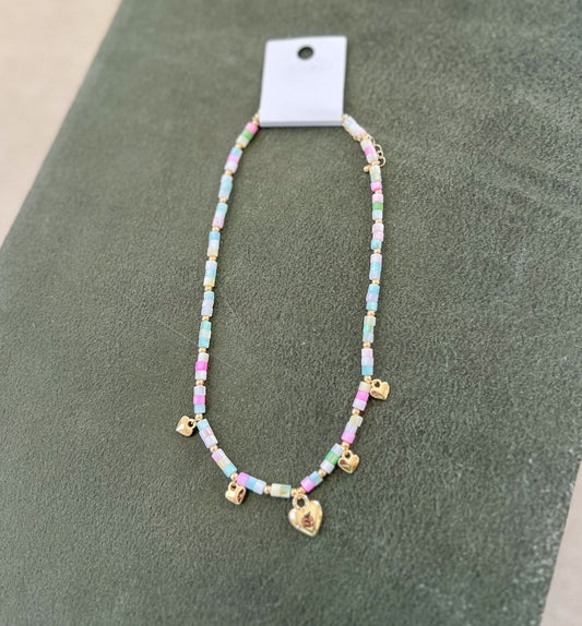 Heart Charm Necklace | Multi Color