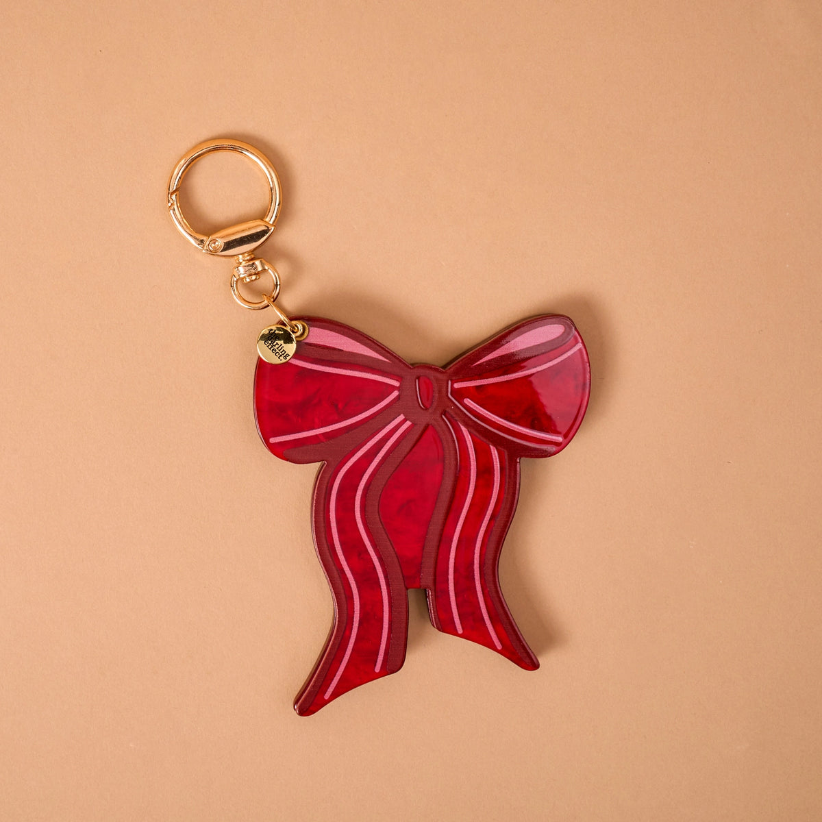 Mini Mirror Bag Charm | Red Bow