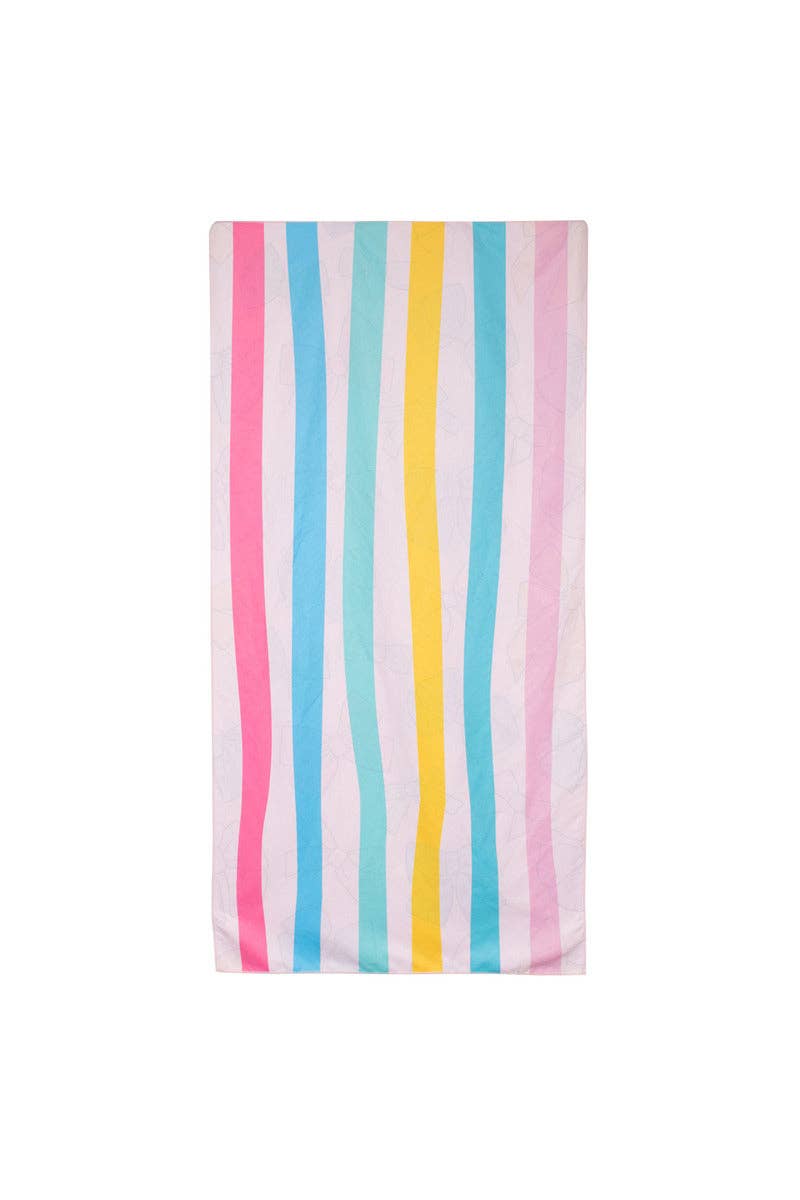 Girly Bows & Stripes Reversible Beach Towel