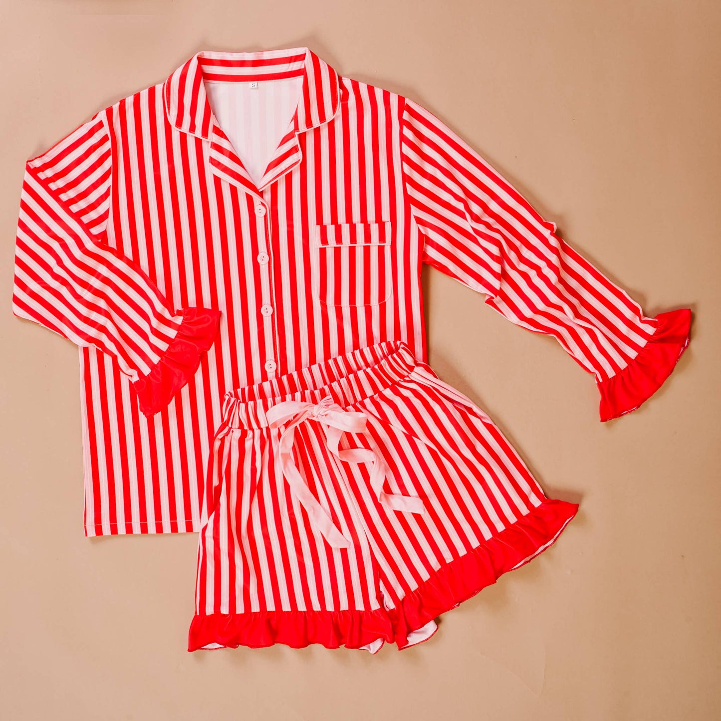 Sweet Dreams Pajama Shorts Set | Peppermint Stripes