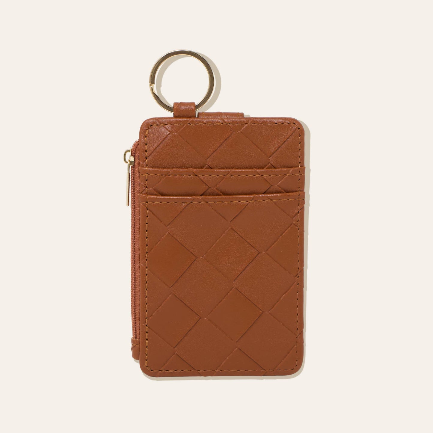 Keychain Wallet | Woven Cognac