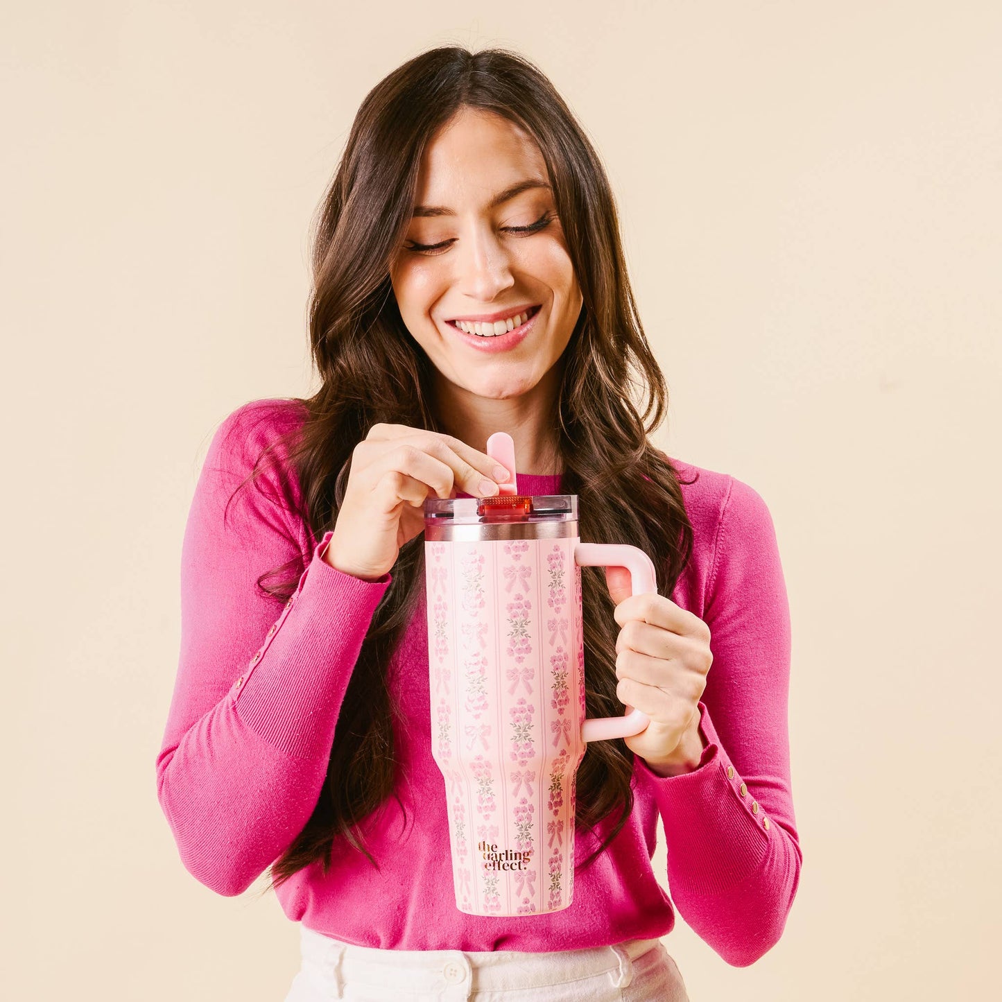 40oz Flip Straw Tumbler | Oh So Fancy Pink