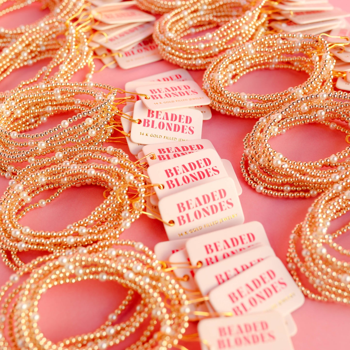 Madi Beaded Bracelet in Gold | Standard 6.75"