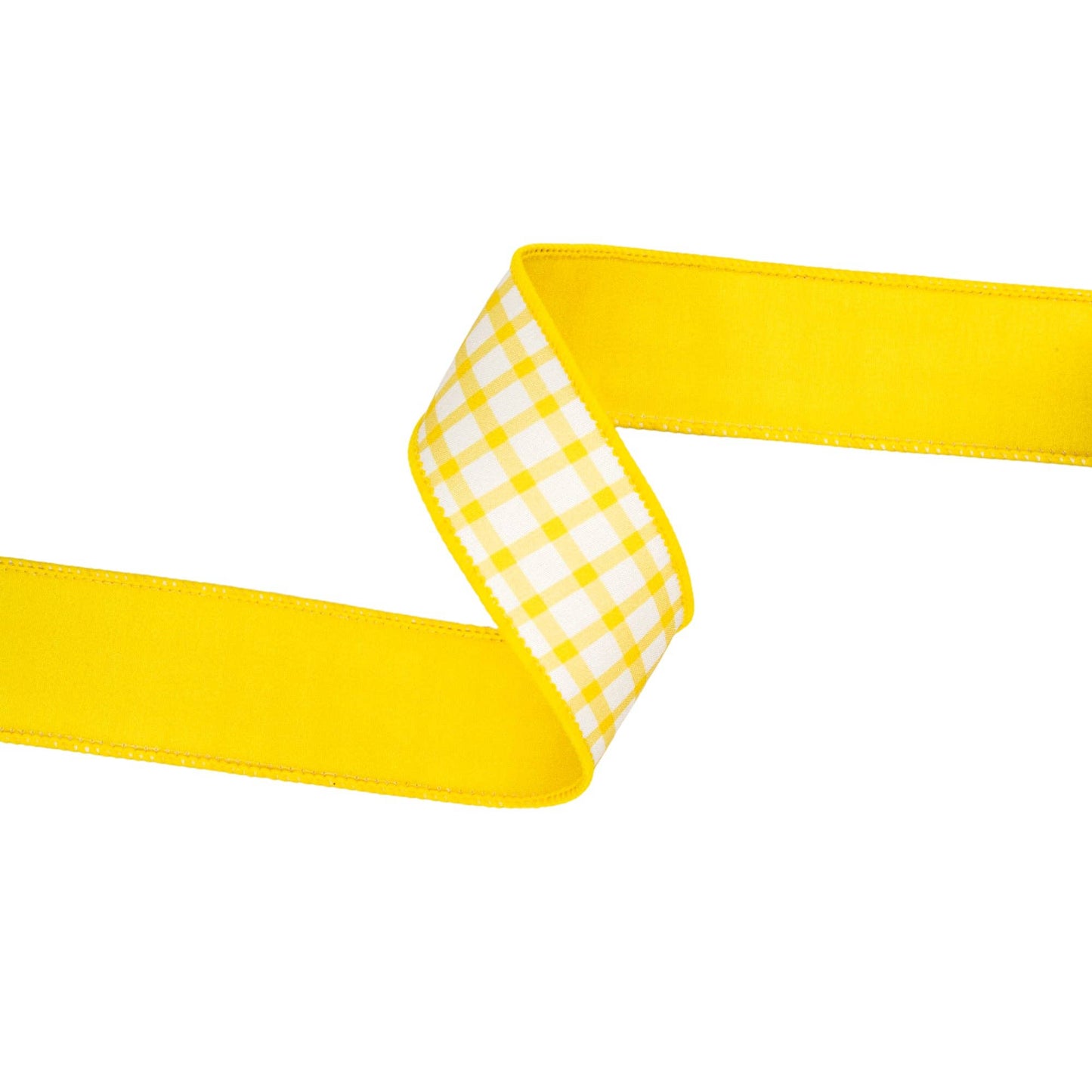 1.5" Wired Ribbon | Yellow/White Check