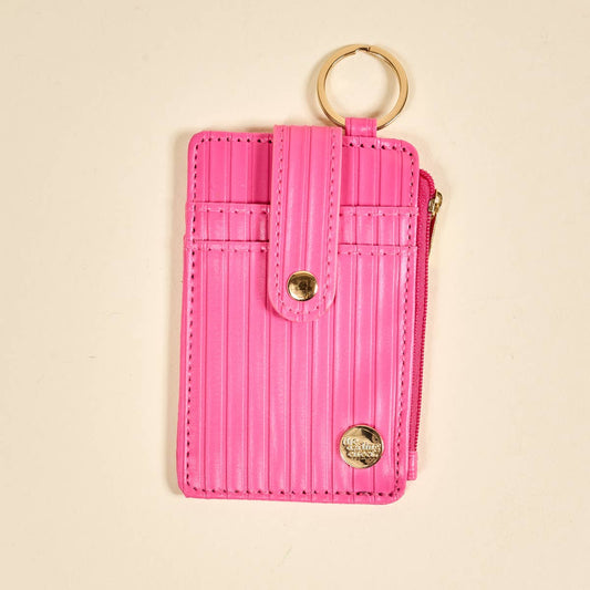 Ripple Ridge Keychain Wallet | Hot Pink