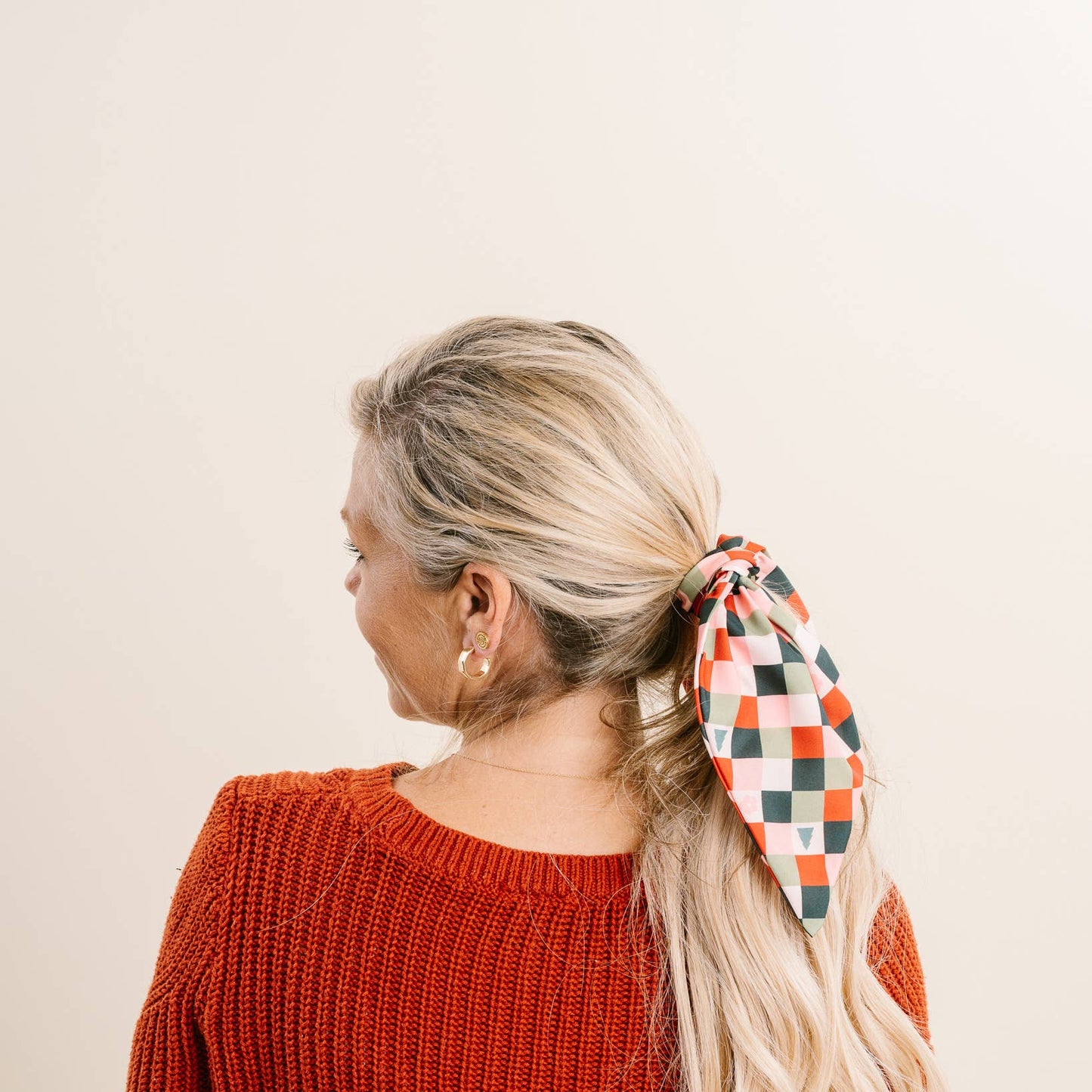 Holiday Check Hair Scarf