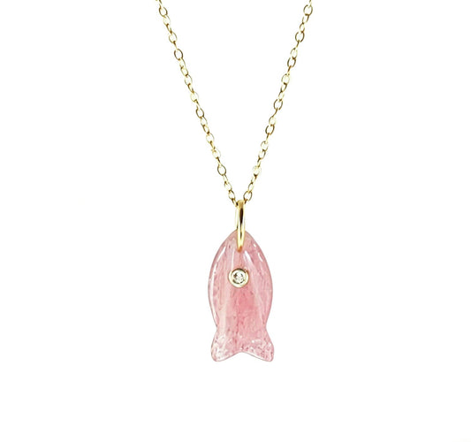 Coastal Pink Fish Necklace