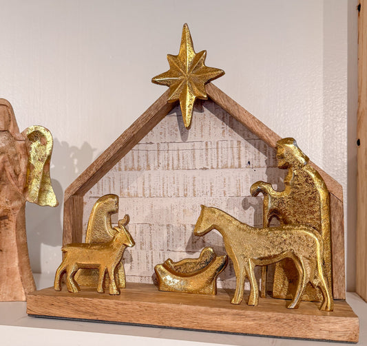 Wood Nativity Scene