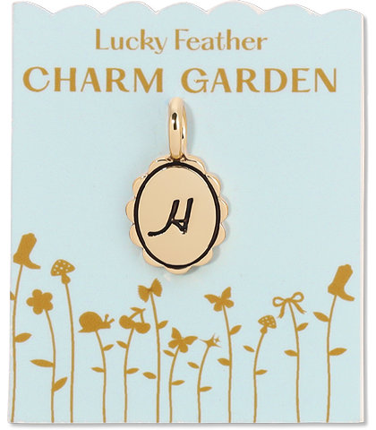 Charm Garden Scalloped Initial Charm | Gold H