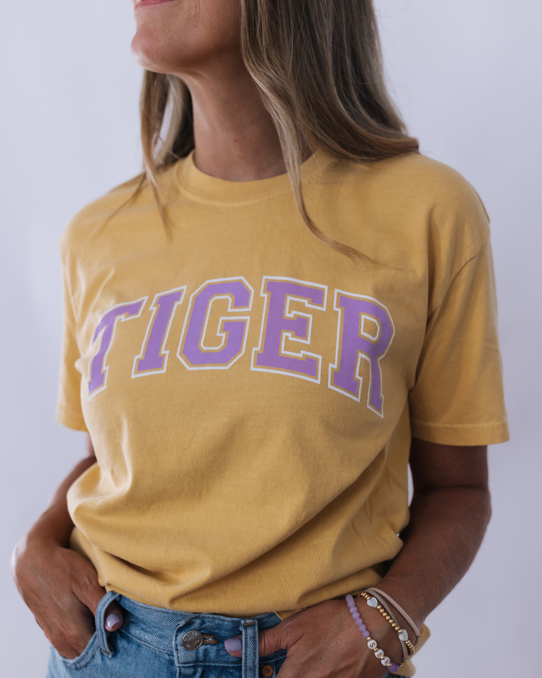 Tiger Block T-Shirt | Warm Yellow