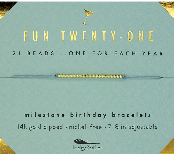 Milestone Birthday Bracelet | GOLD Twenty-One