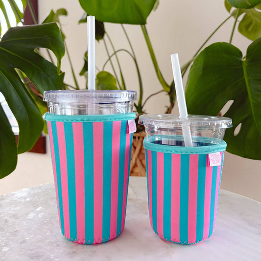 Coffee Cup Cover | Pink & Blue SMALL