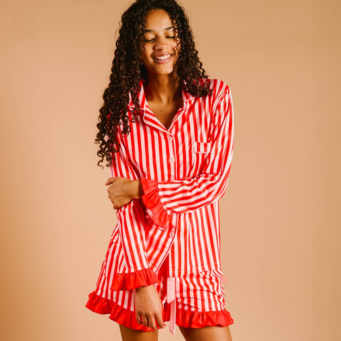 Sweet Dreams Pajama Shorts Set | Peppermint Stripes