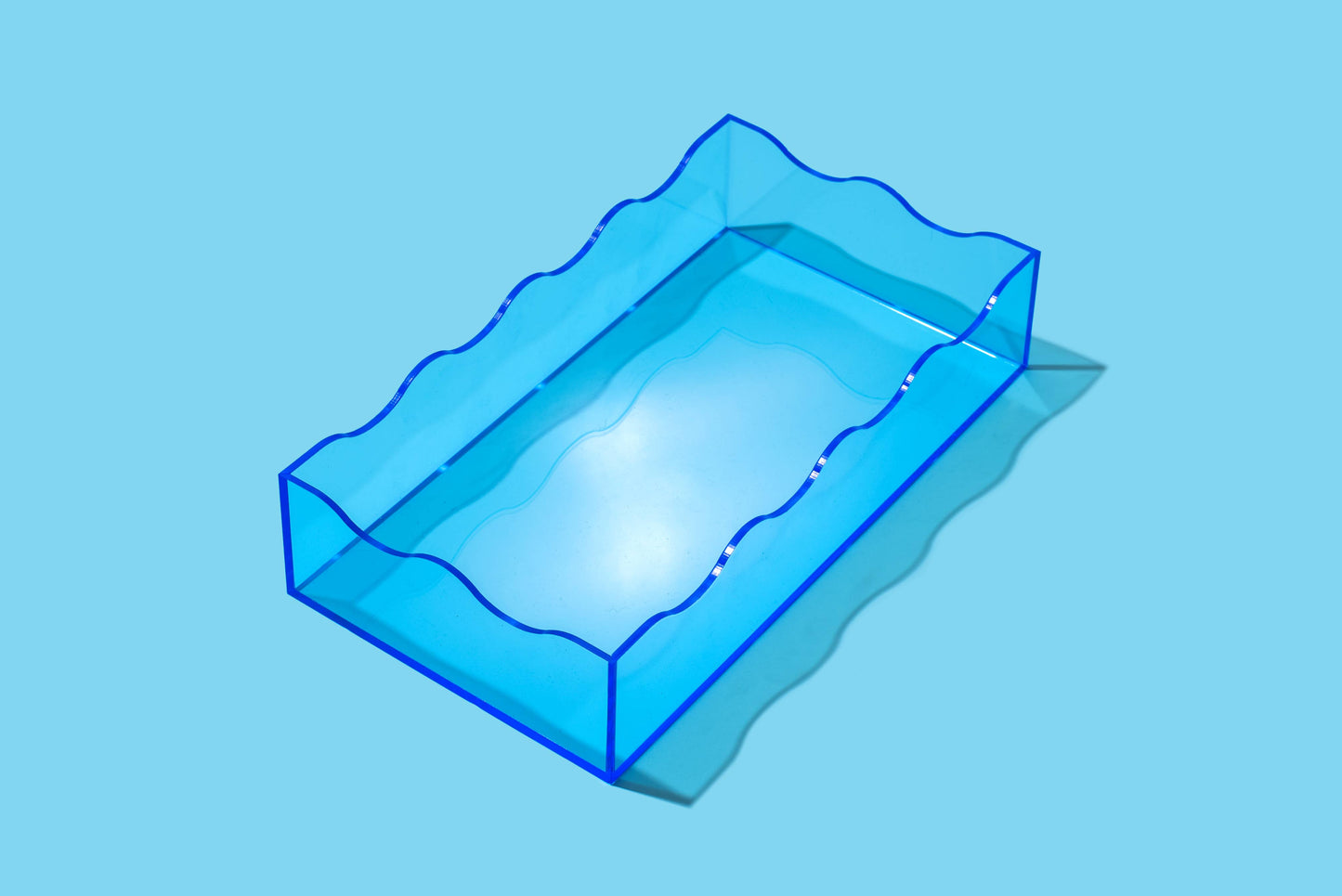 Wavy Rectangular Tray | Blue