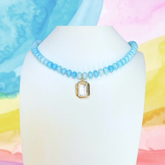 Candy Beaded Necklace | Blue