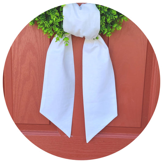 White Linen Blend Sash | 54"