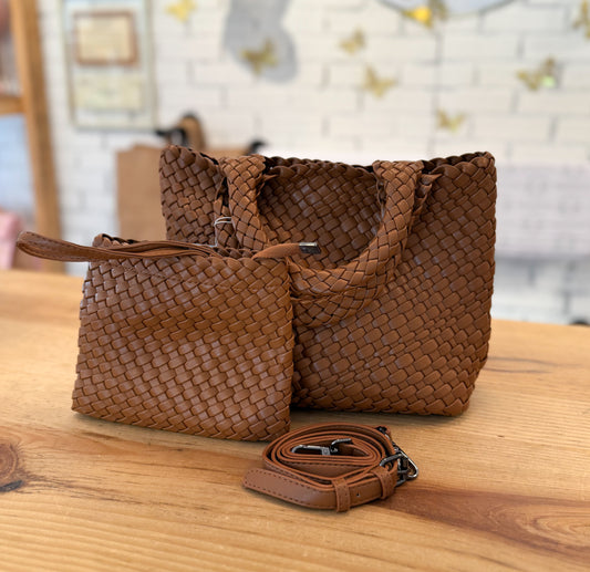 Woven Leather Crossbody Bag | Midi