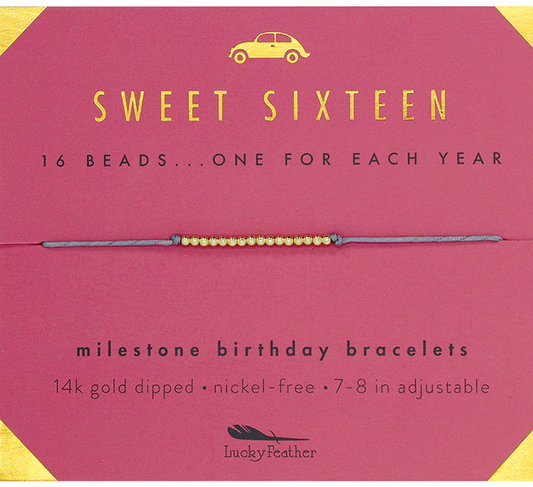 Milestone Birthday Bracelet | GOLD Sweet Sixteen