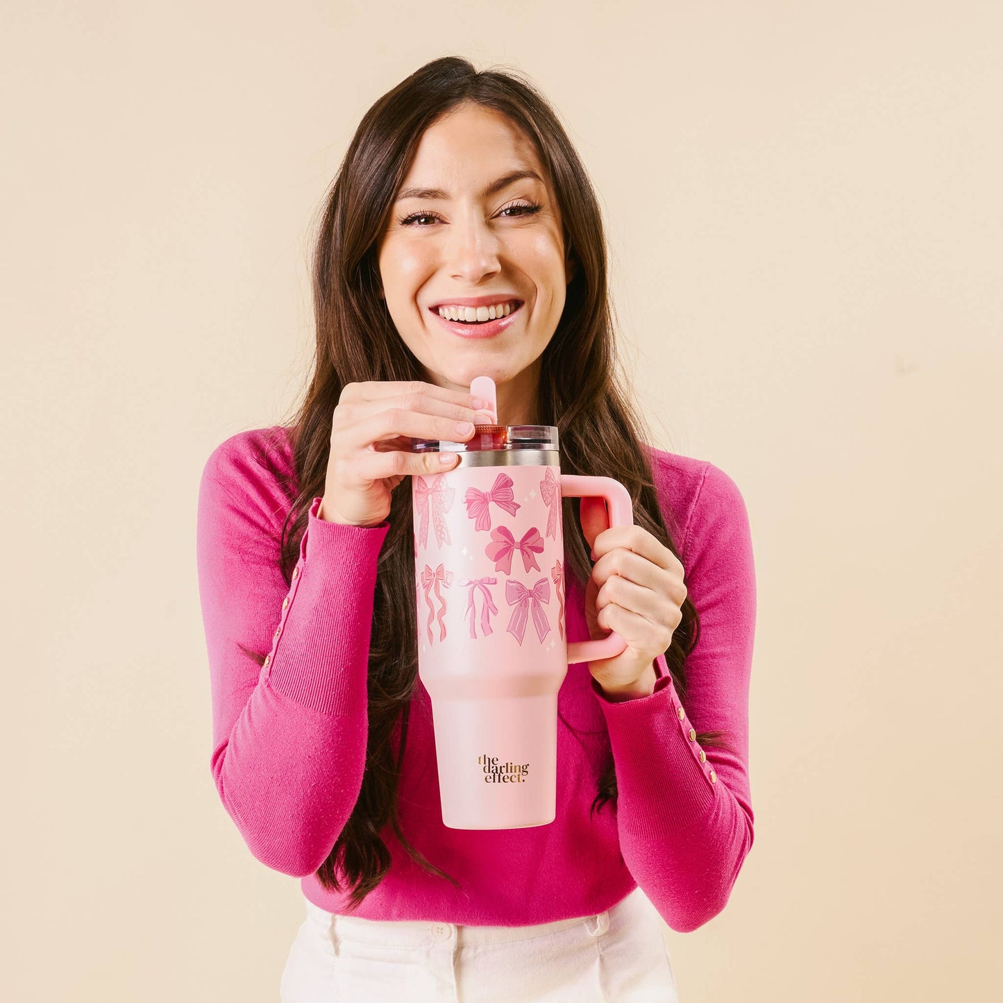 40oz Flip Straw Tumbler | Blushing Bows