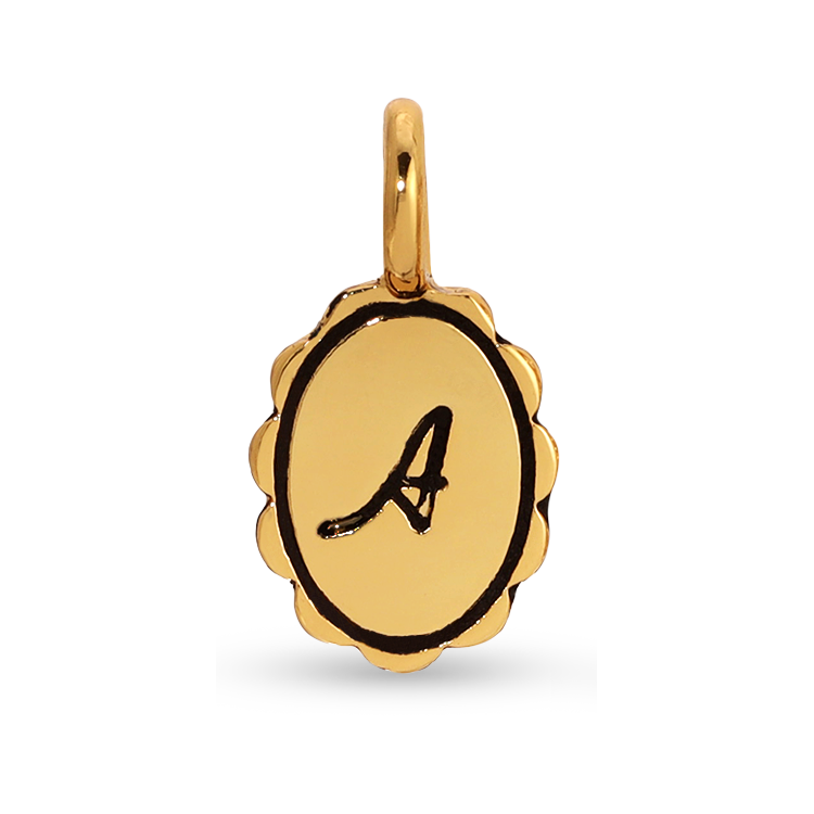 Charm Garden Scalloped Initial Charm | Gold A