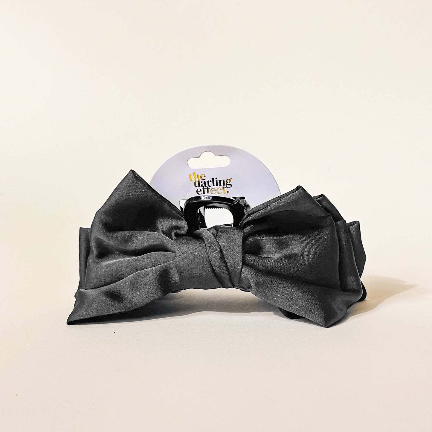 Satin Bow Claw Clip | Black