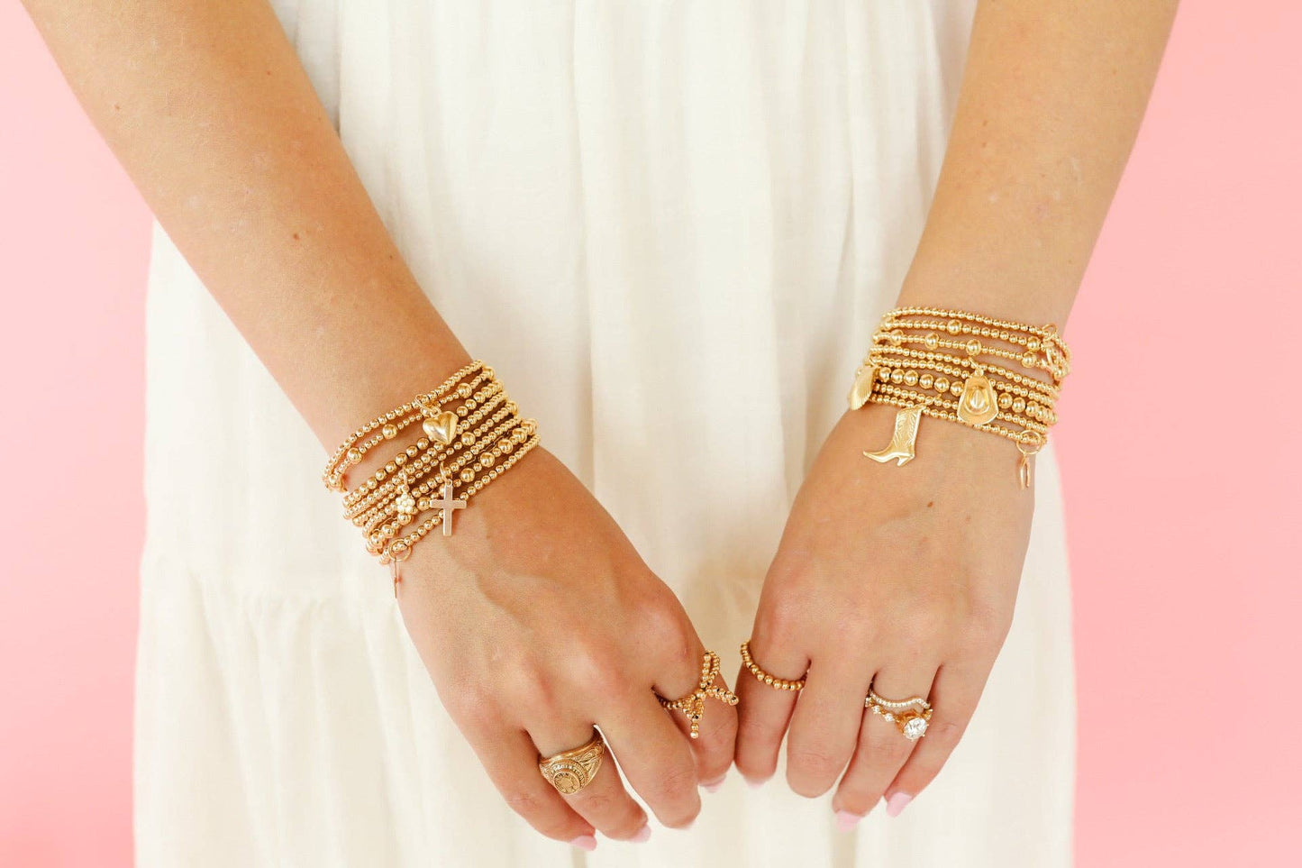 Cross Gold Charm Bracelet | Standard