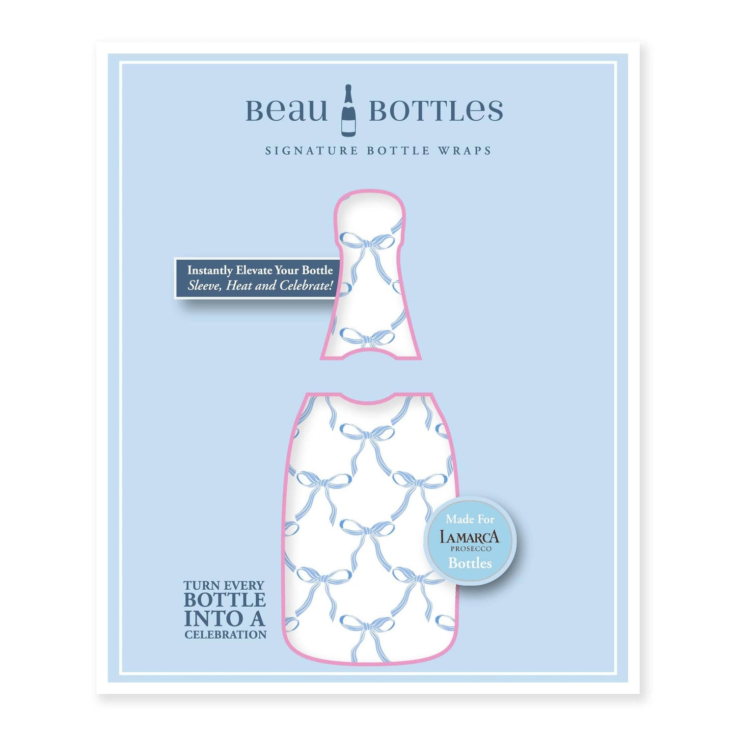 Beau Bottles Wrap | Grand-millenial Blue Bows