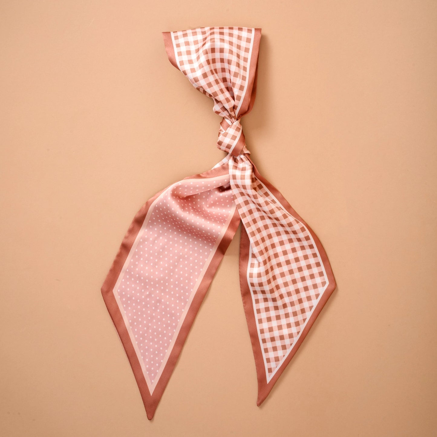 Twirl & Tie Scarf | Gingham Tan