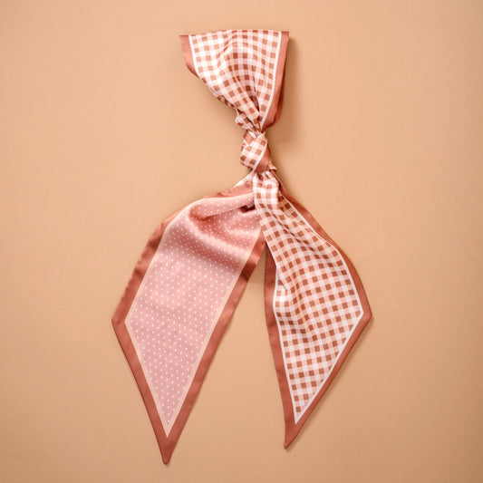 Twirl & Tie Scarf | Gingham Tan
