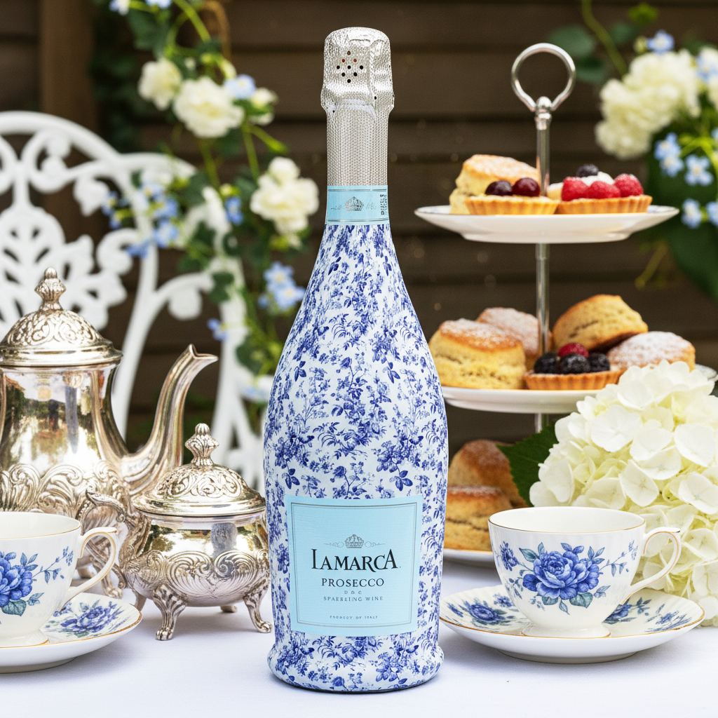 Beau Bottles Wrap | Grand-millenial Blue Floral