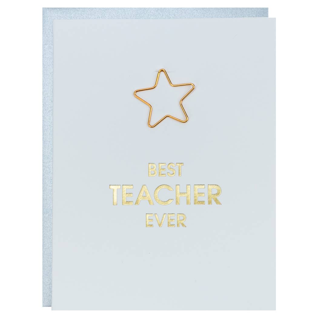 Best Teacher Ever Paper Clip Greeting Card