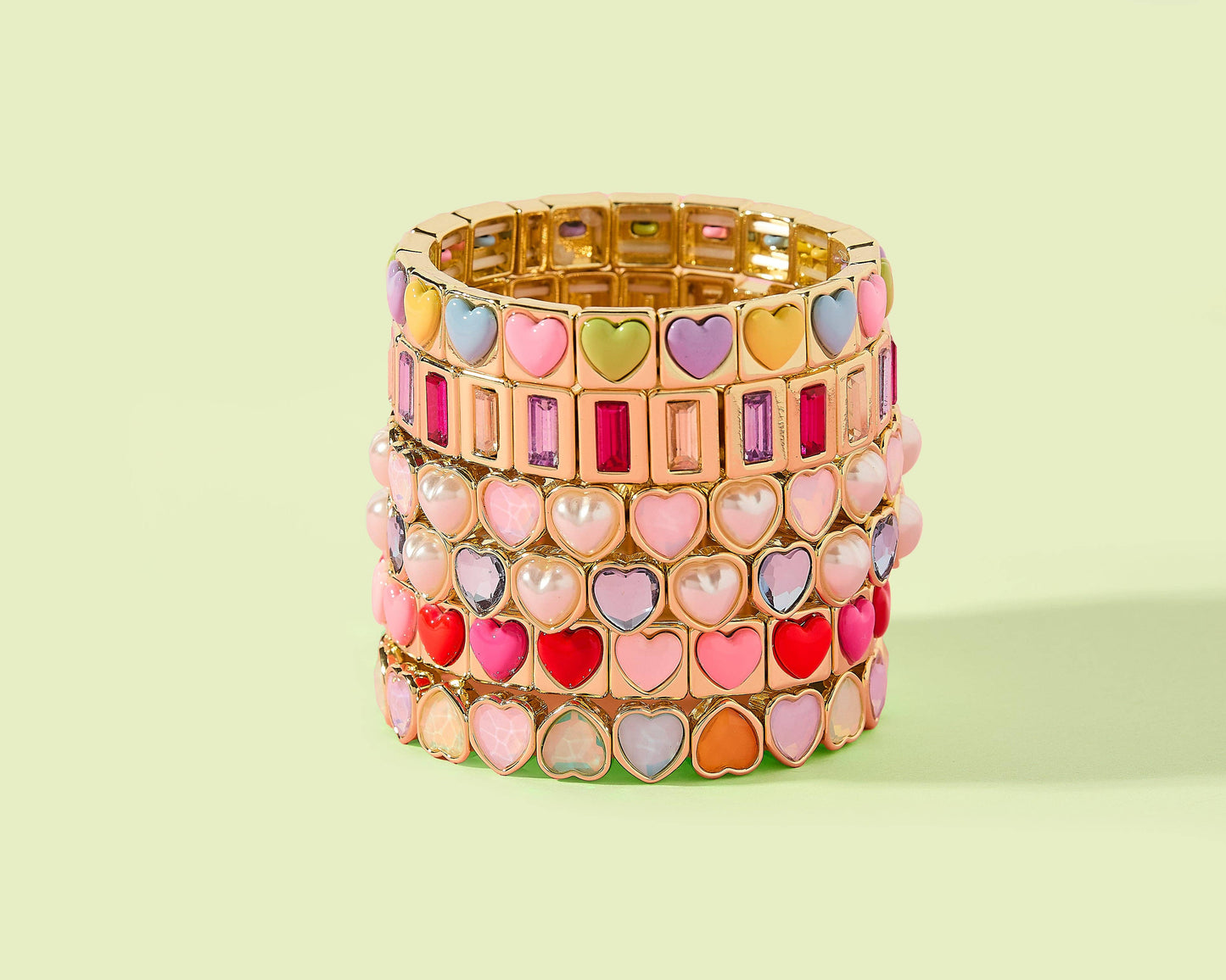 Pink Hearts Stretch Bracelet | Love