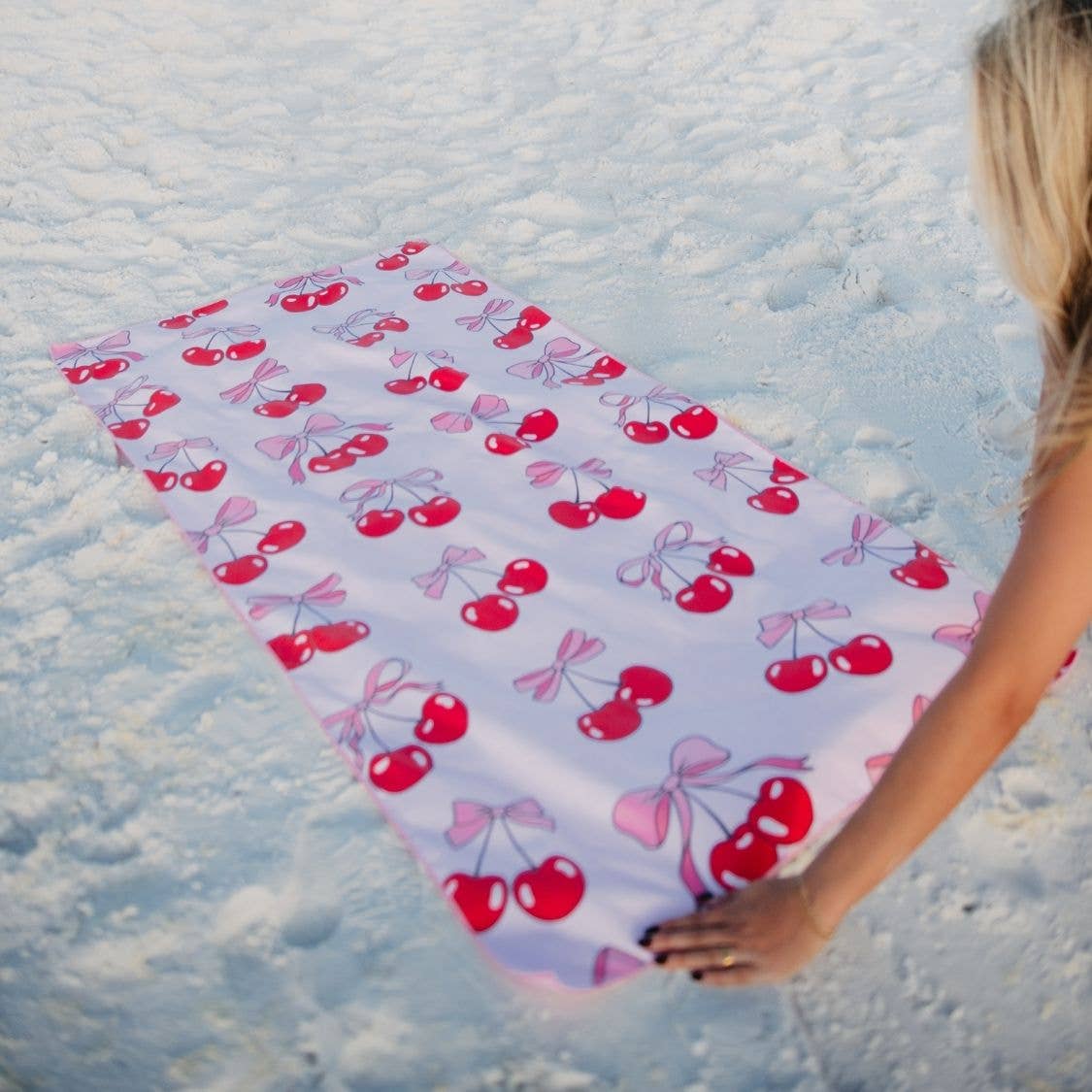 Cherry and Bow Reversible Beach Towel