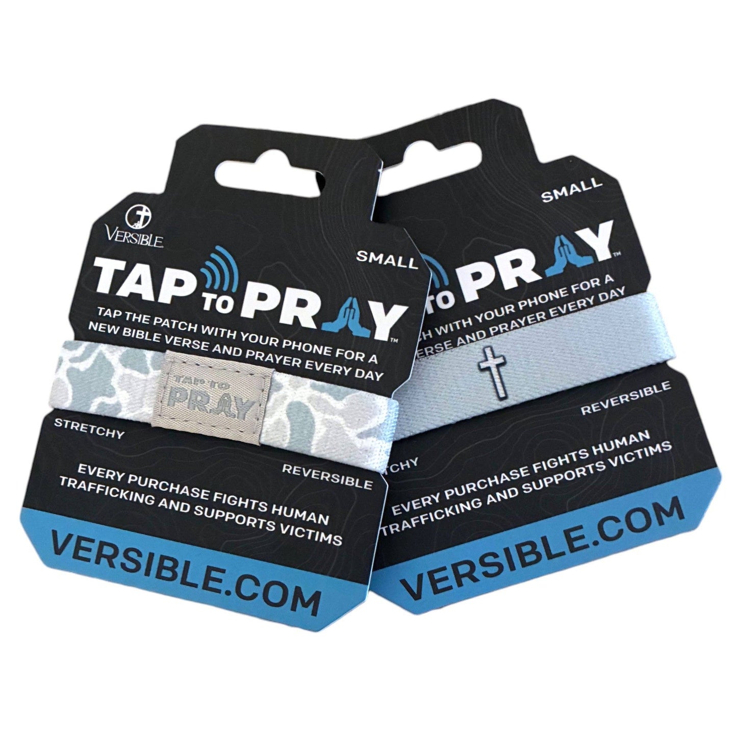 Tap To Pray® Wristband | River Rock Camo/Cross - Extra Small