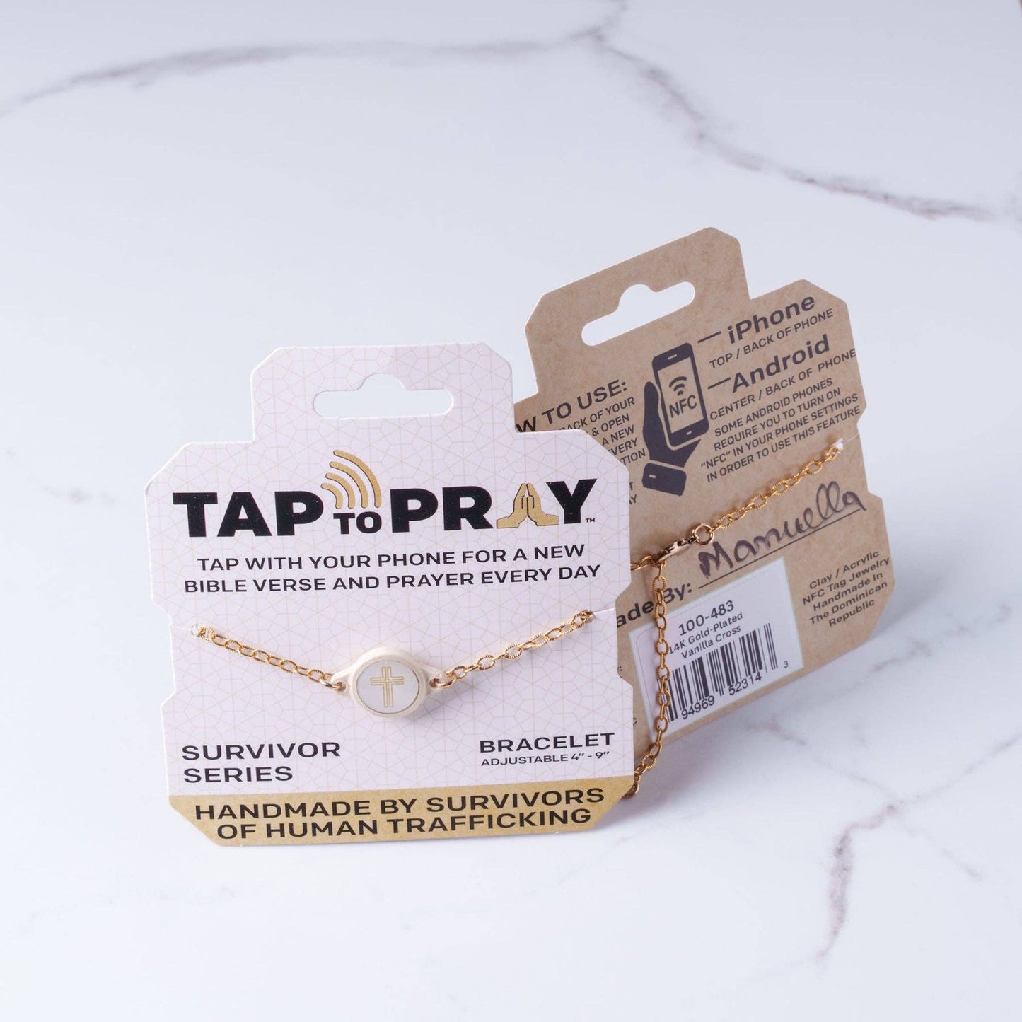 Tap To Pray® Bracelet | 14K Gold-Plated + Vanilla Cross