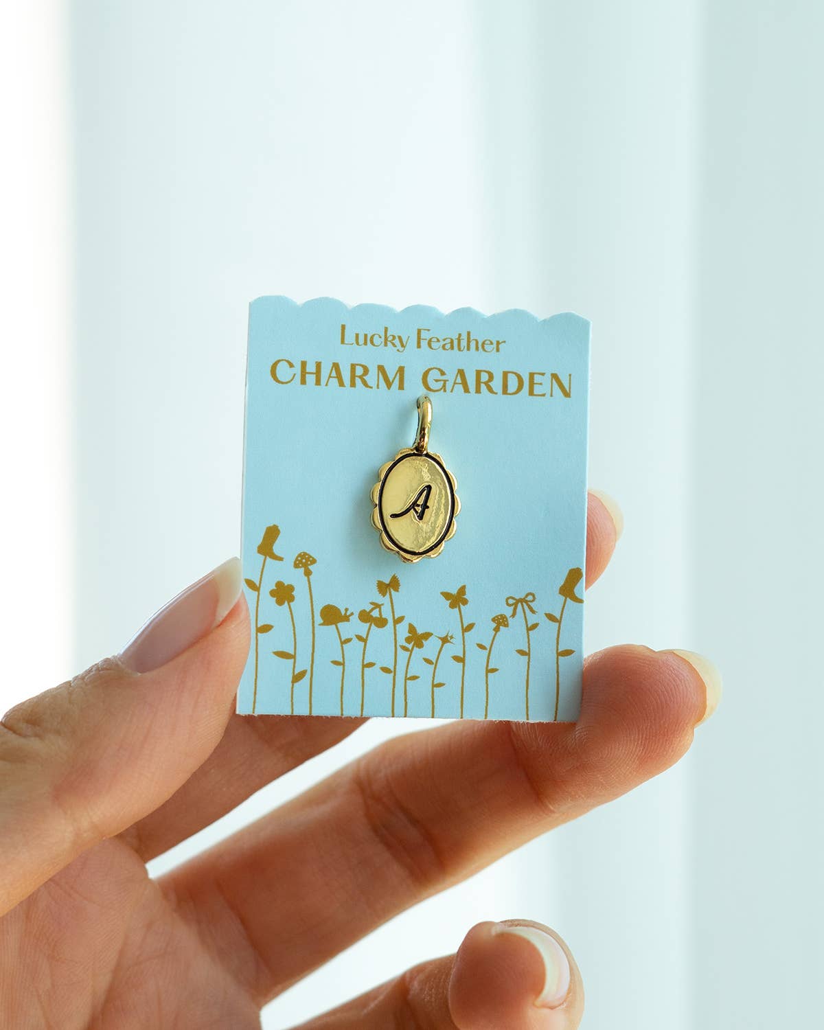 Charm Garden Scalloped Initial Charm | Gold A