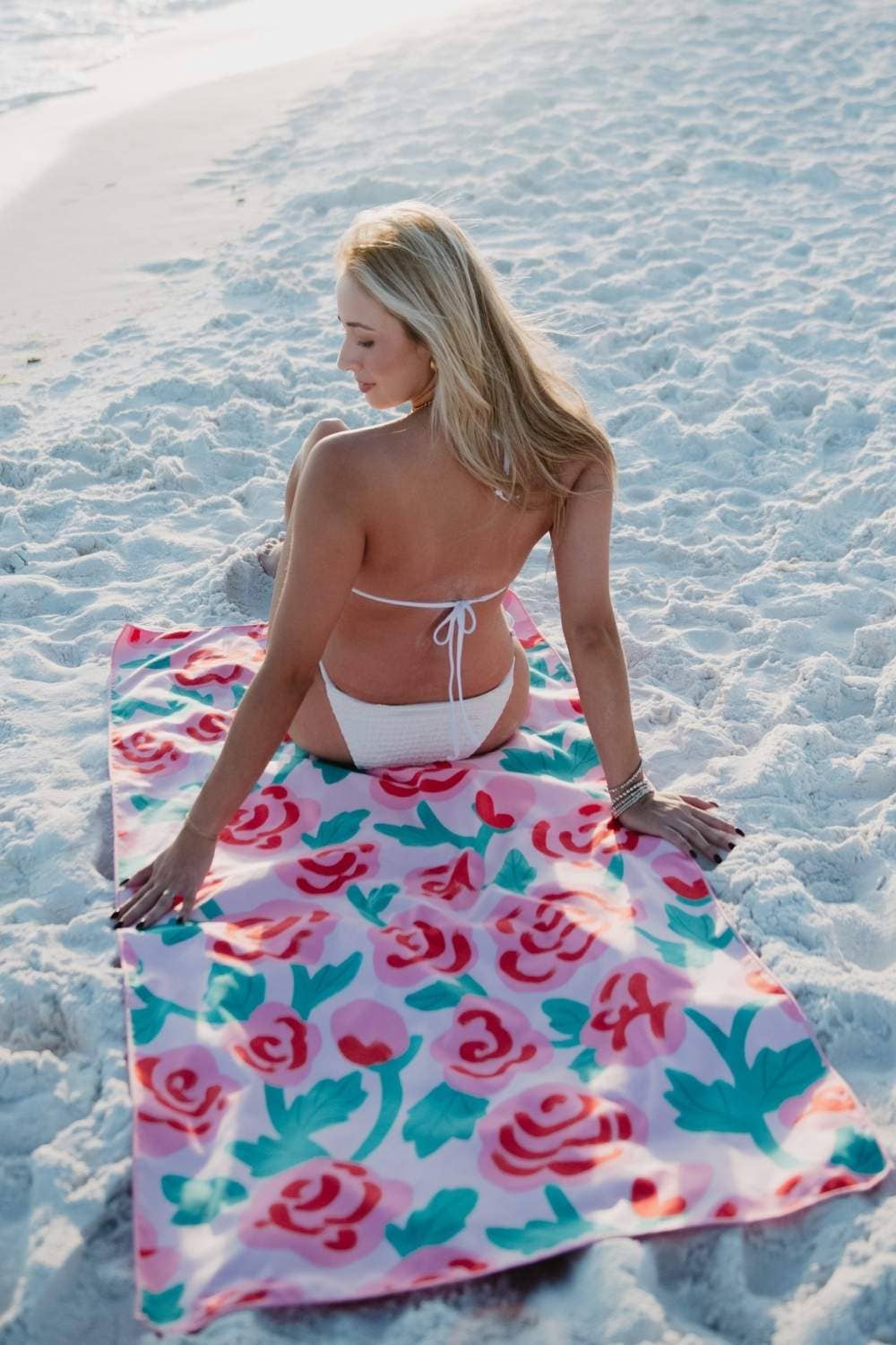 Roses All Over Reversible Beach Towel